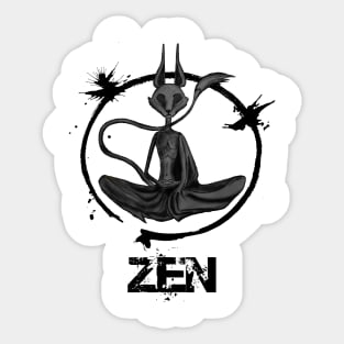 zen cat, yoga Sticker